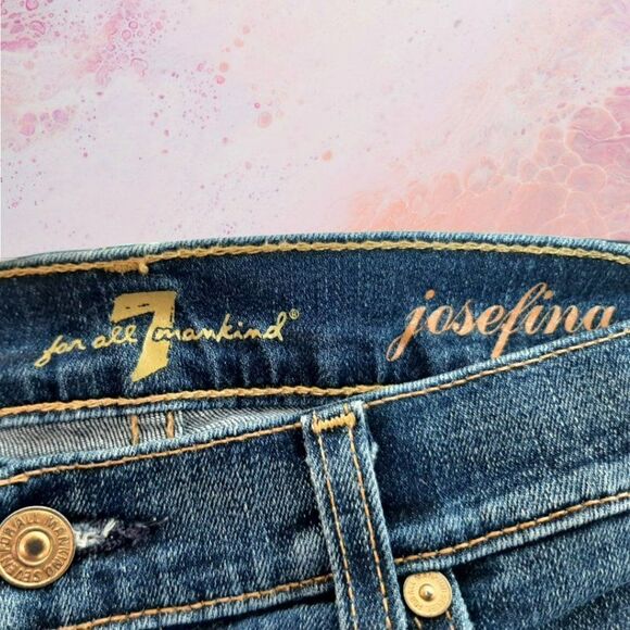 7 For All Mankind Josefina Skinny Boyfriend Jeans sz 24 - Picture 8 of 12